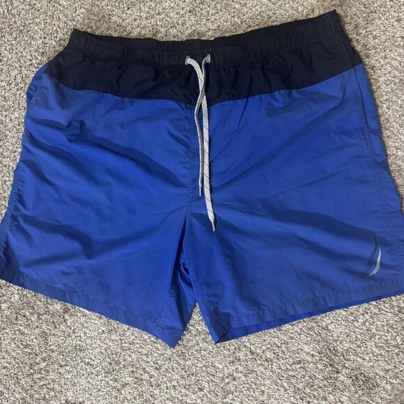 Nautica Swim Trunks Shorts Mens 2XL Nylon Drawstring Mesh Lined Pocket - Picture 1 of 10